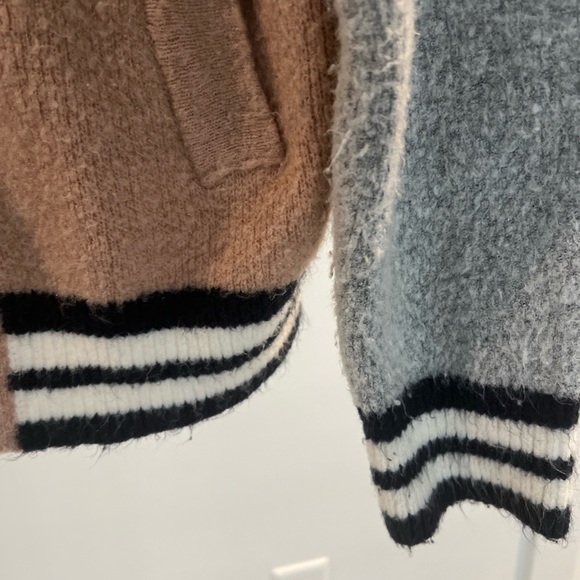 Anthropologie Maeve Varsity Bomber Jacket w/ Embroidery Zip Up Pockets sz Medium - Picture 6 of 14